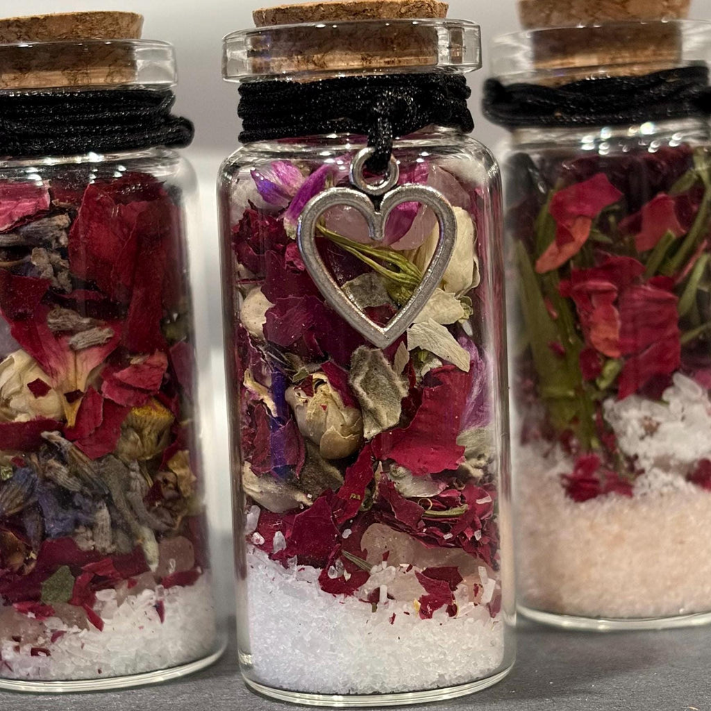 Self-Love Intention Jar | Pocket Ritual | Salt - Botanicals - Crystals | Handmade Alter Jar | 10ml