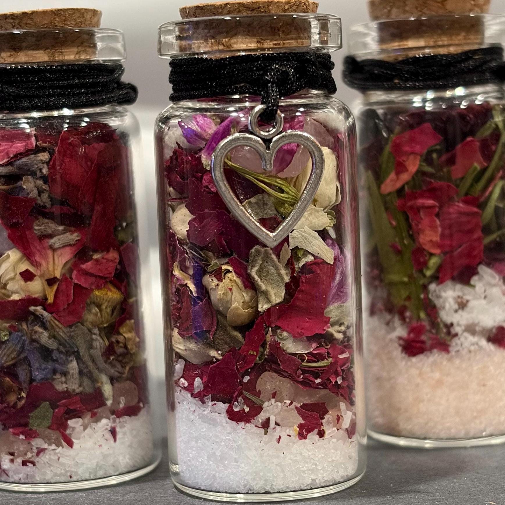 Self-Love Intention Jar | Pocket Ritual | Salt - Botanicals - Crystals | Handmade Alter Jar | 10ml