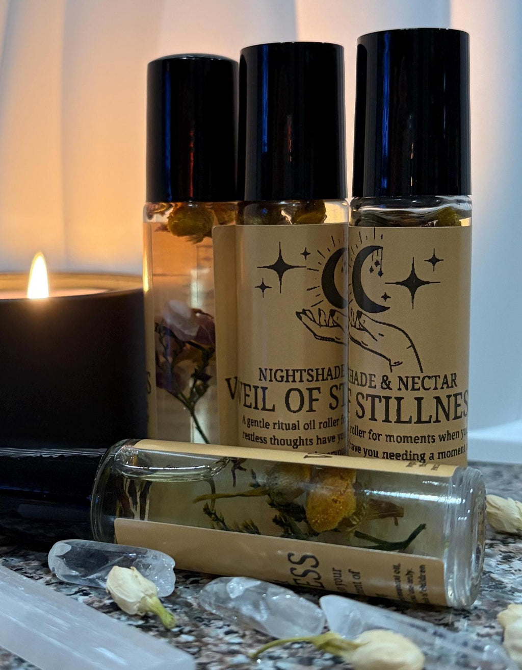 Veil of Stillness | Calming Essential Oil Roller | Lavender, Chamomile, Bergamot, Ylang Ylang