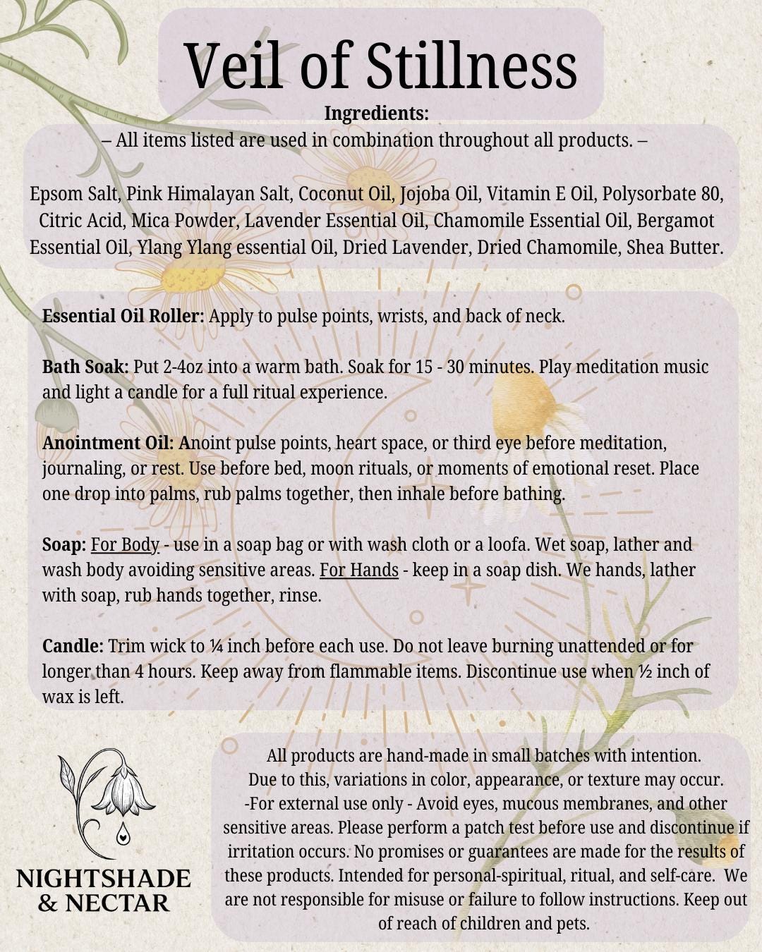 Veil of Stillness | Calming Essential Oil Roller | Lavender, Chamomile, Bergamot, Ylang Ylang