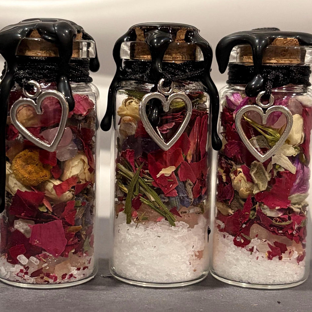 Self-Love Intention Jar | Pocket Ritual | Salt - Botanicals - Crystals | Handmade Alter Jar | 10ml
