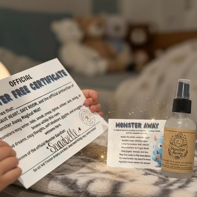 Monster Away Spray | 2oz Kids Aromatherapy Mist | Smudge Spray | Bedtime Ritual | Kids Aromatherapy