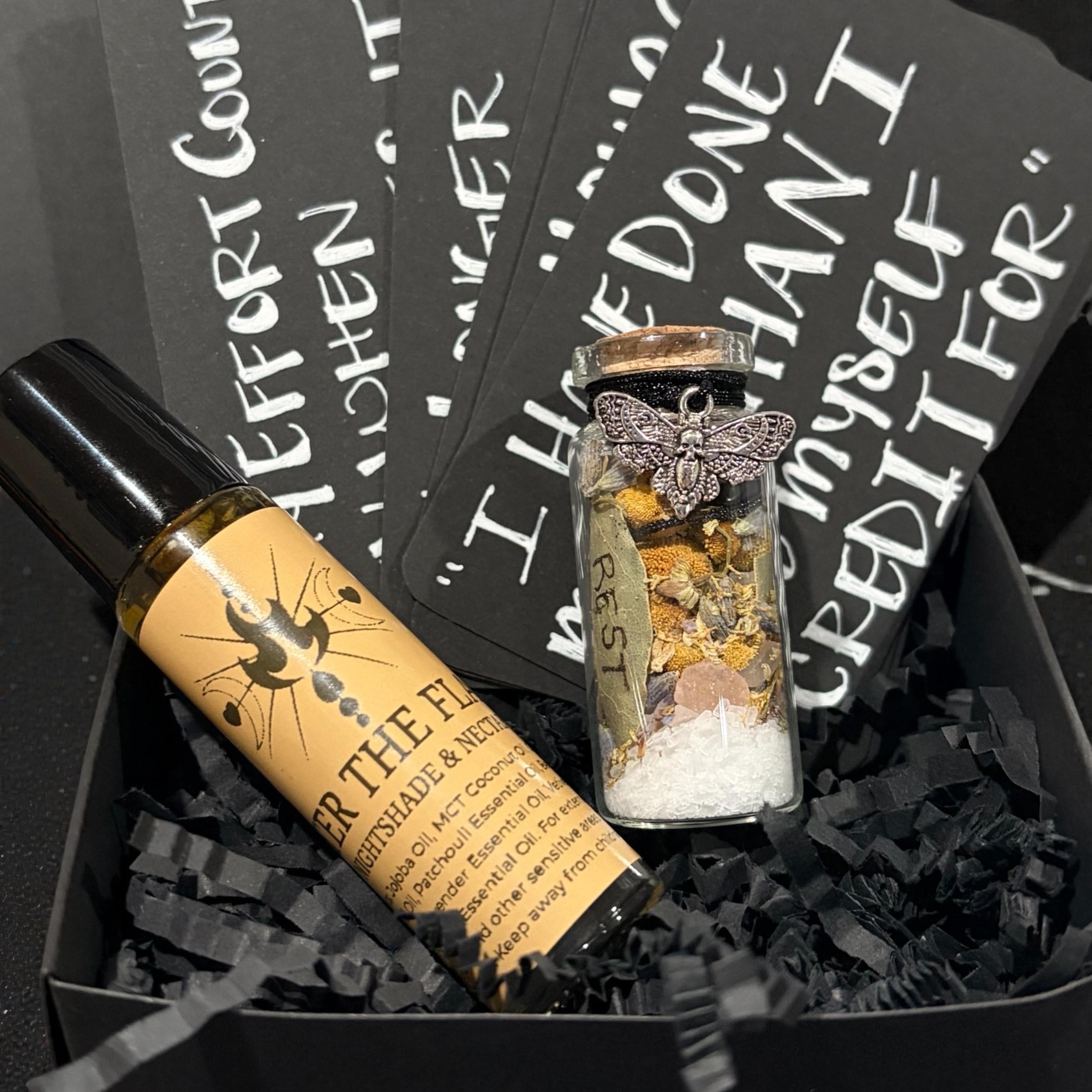 After the Flame Burnout Ritual Kit | Essential Oil Roller + Intention Jar | Witchy Self Care Set | Calming Aromatherapy Gift | Stress Relief