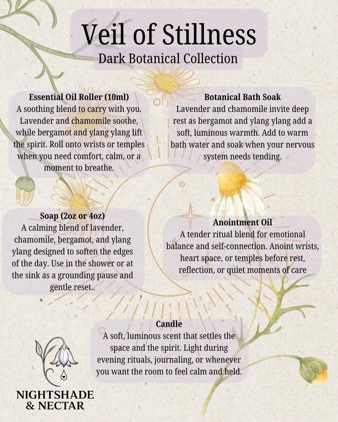 Veil of Stillness | Calming Essential Oil Roller | Lavender, Chamomile, Bergamot, Ylang Ylang
