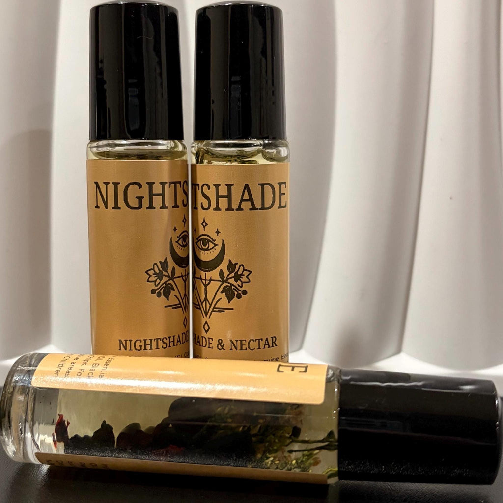 Nightshade & Nectar Roller Duo | Jasmine, Sandalwood, Patchouli, Neroli, Ylang Ylang, Sweet Orange | Aromatherapy Oils | Crystal Infused