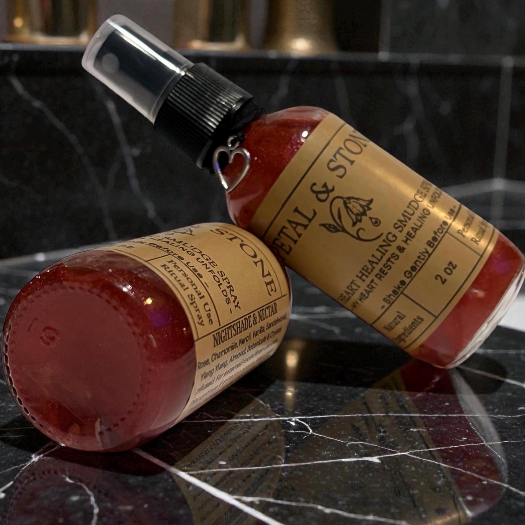 Petal and Stone | Heart Healing Smudge Spray | Rose, Chamomile, Neroli (2oz Ritual Spray)
