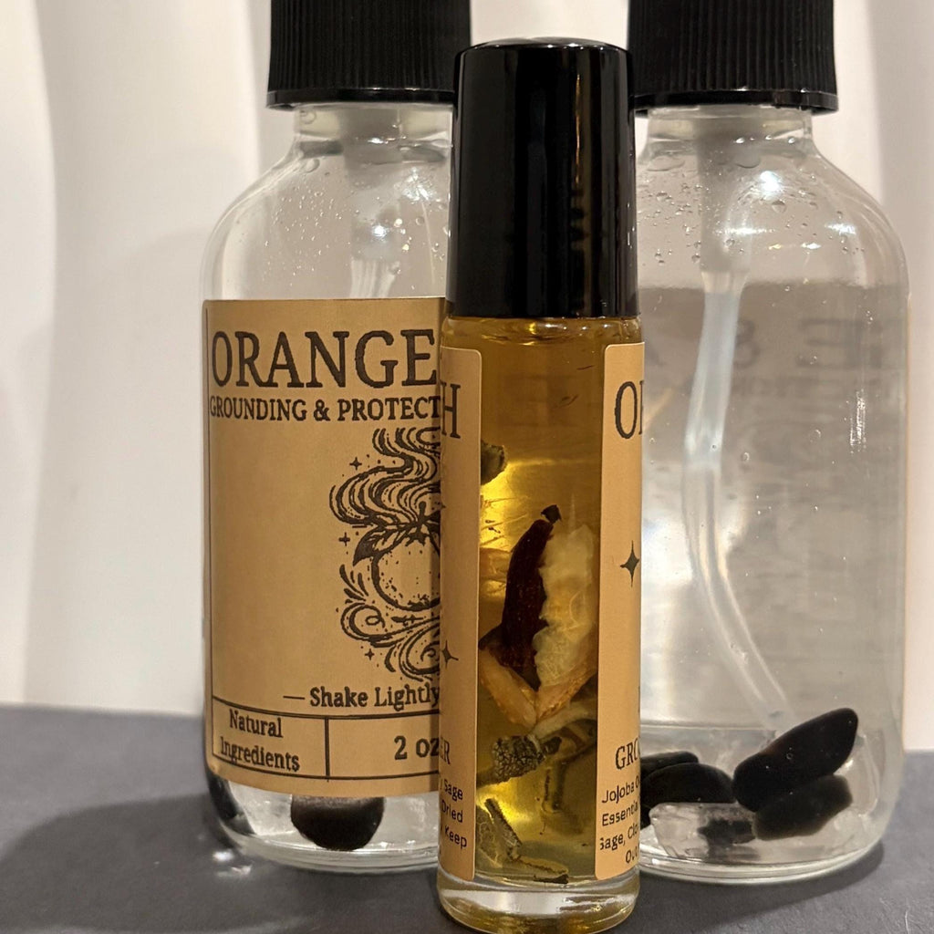 Orange & Ash Cleansing Ritual Set | Smudge Spray | Essential Oil Roller