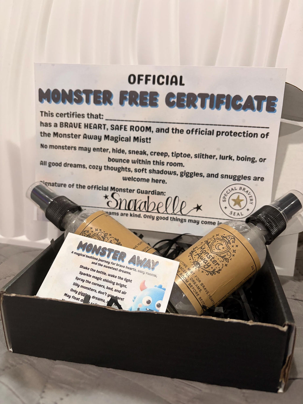 Monster Away Spray | 2oz Kids Aromatherapy Mist | Smudge Spray | Bedtime Ritual | Kids Aromatherapy
