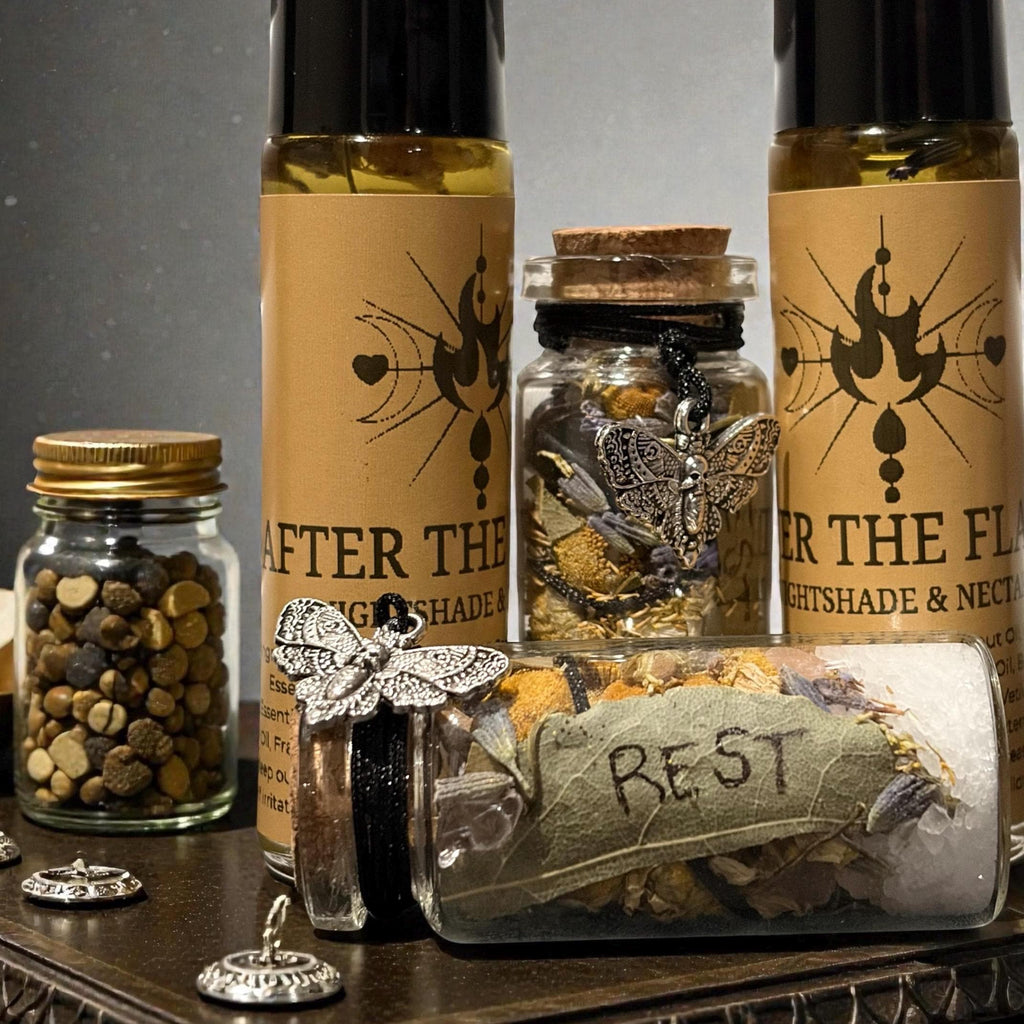 After the Flame Burnout Ritual Kit | Essential Oil Roller + Intention Jar | Witchy Self Care Set | Calming Aromatherapy Gift | Stress Relief
