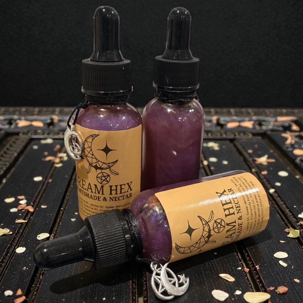 Dream Hex | Shimmer Body Oil with Crystals | Lavender Vanilla Ritual Oil | Spiritual Self Care | Moon Goddess Glow Oil | Witchy Gift