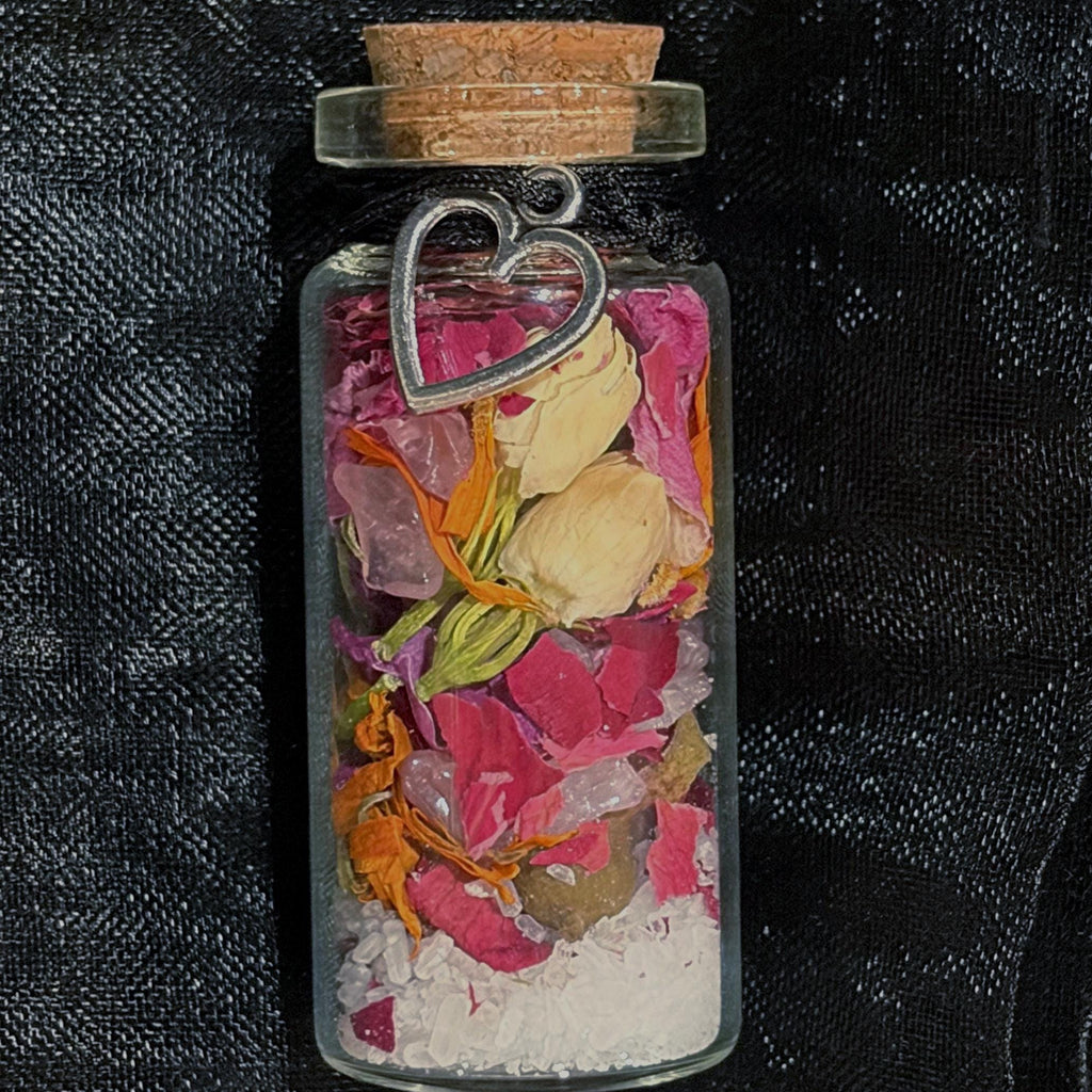 Self-Love Intention Jar | Pocket Ritual | Salt - Botanicals - Crystals | Handmade Alter Jar | 10ml