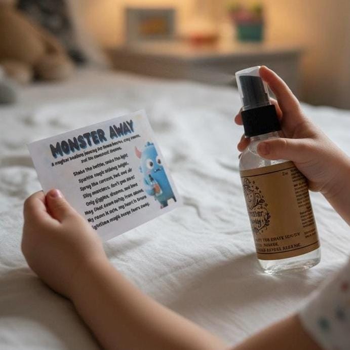 Monster Away Spray | 2oz Kids Aromatherapy Mist | Smudge Spray | Bedtime Ritual | Kids Aromatherapy